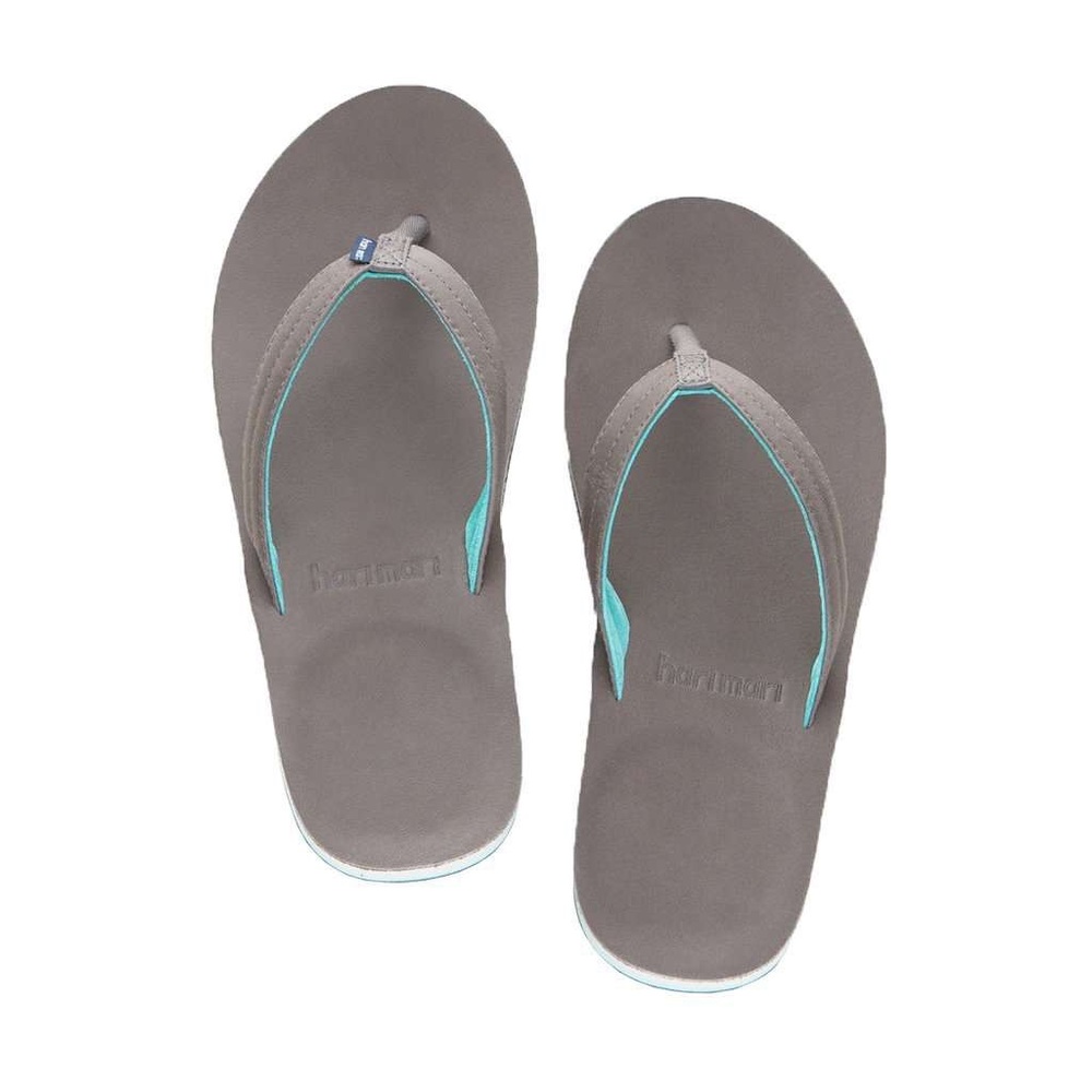 NEW! Hari Mari $75 Women's Lakes Flip Flop in Dark Gray & Mint Size 6